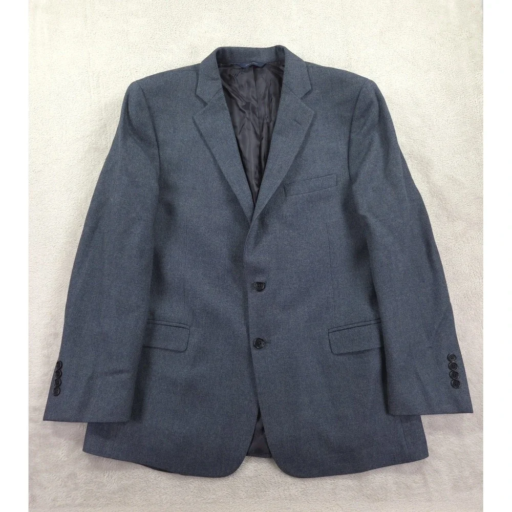 Brooks Brothers Blazer 44R Regent Fit Herringbone‎ Wool Mens Blue